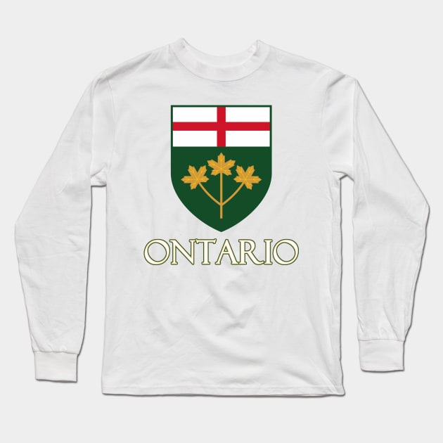 Ontario, Canada - Coat of Arms Design Long Sleeve T-Shirt by Naves